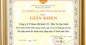 Giấy khen Công ty